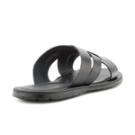 Ace Marks Sandalo Leather Slide Sandals In Black