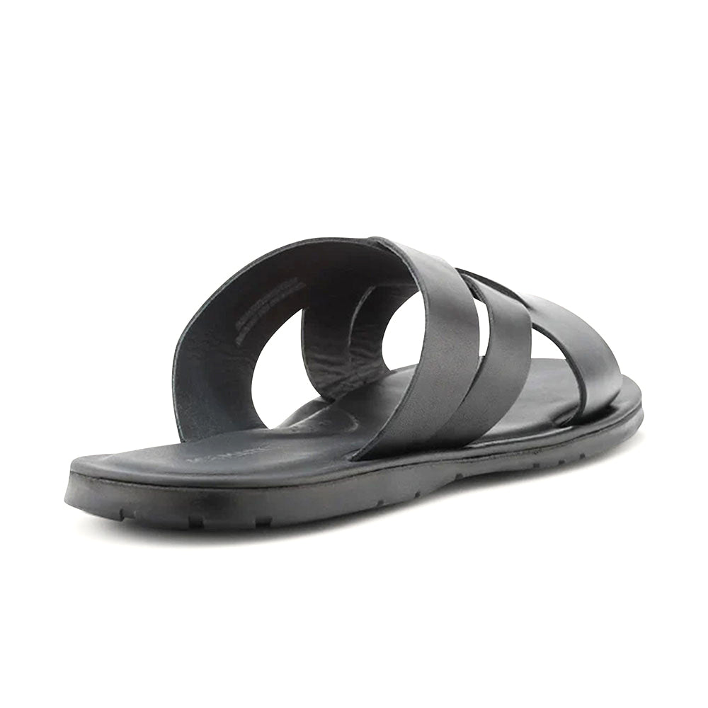 Ace Marks Sandalo Leather Slide Sandals In Black