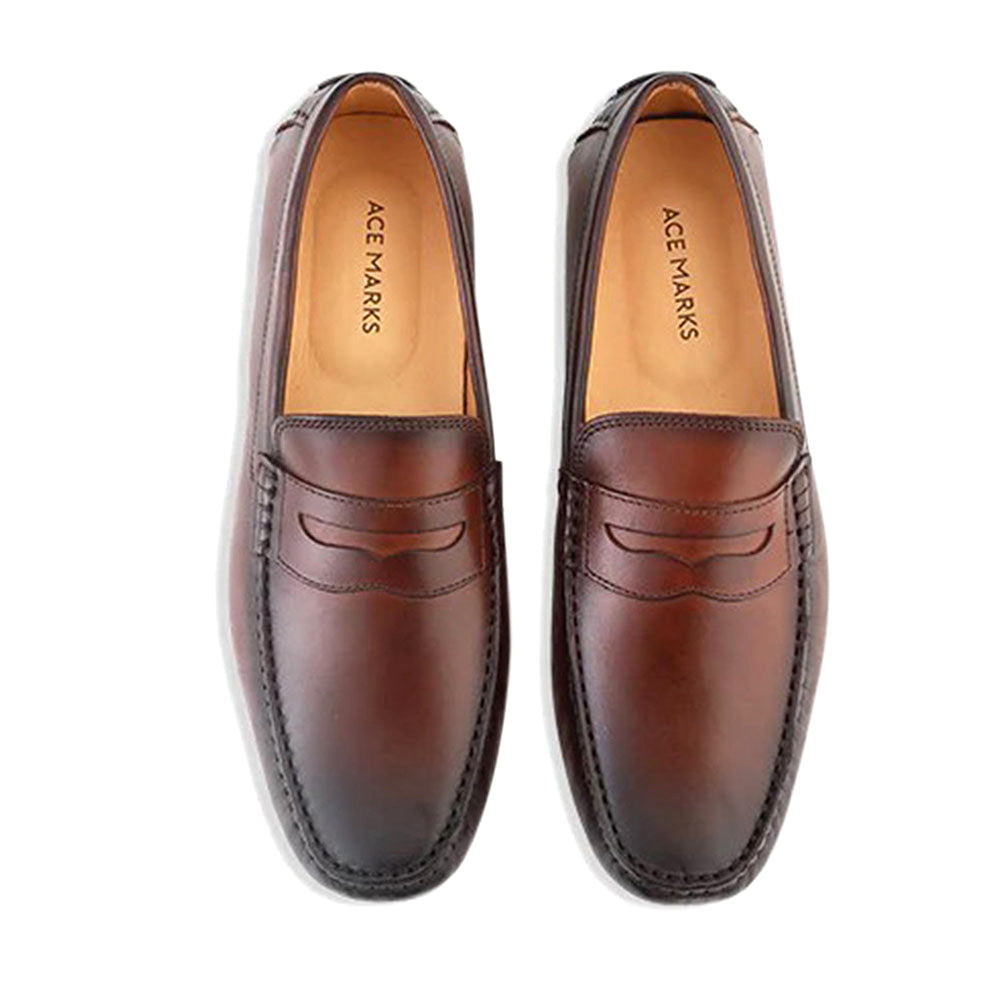 Ace Marks Santi Moccasin In Cognac Antique
