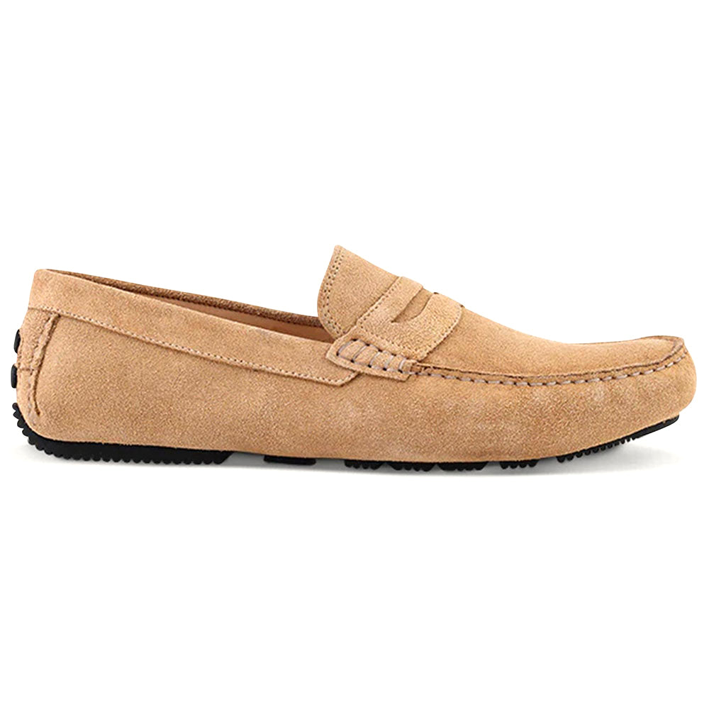 Ace Marks Santi Moccasin In Cuoio Suede