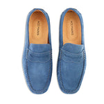 Ace Marks Santi Moccasin In Denim Suede