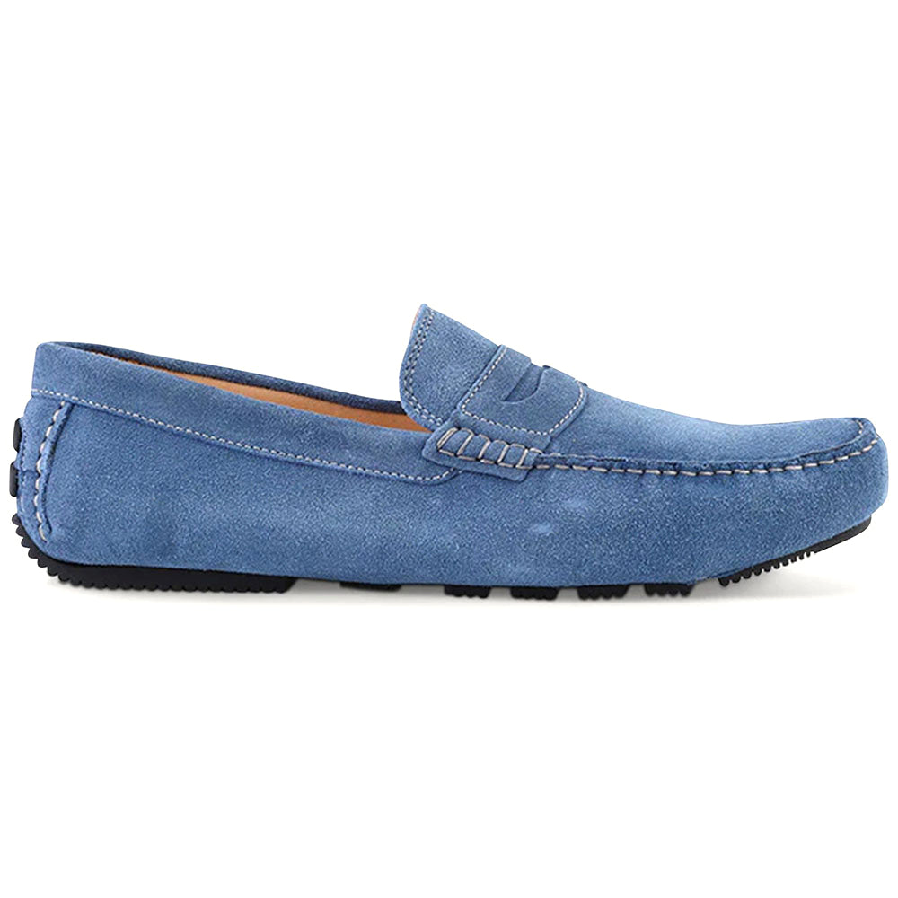 Ace Marks Santi Moccasin In Denim Suede