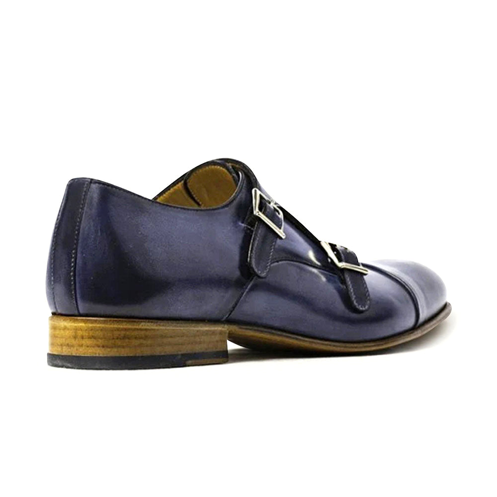 Ace Marks Theo Monkstrap Vela Blue Nicol Antique