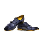 Ace Marks Theo Monkstrap Vela Blue Nicol Antique