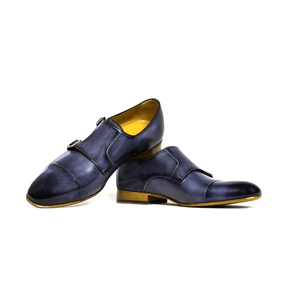 Ace Marks Theo Monkstrap Vela Blue Nicol Antique