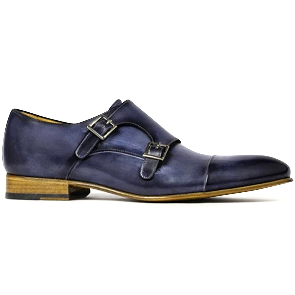 Ace Marks Theo Monkstrap Vela Blue Nicol Antique