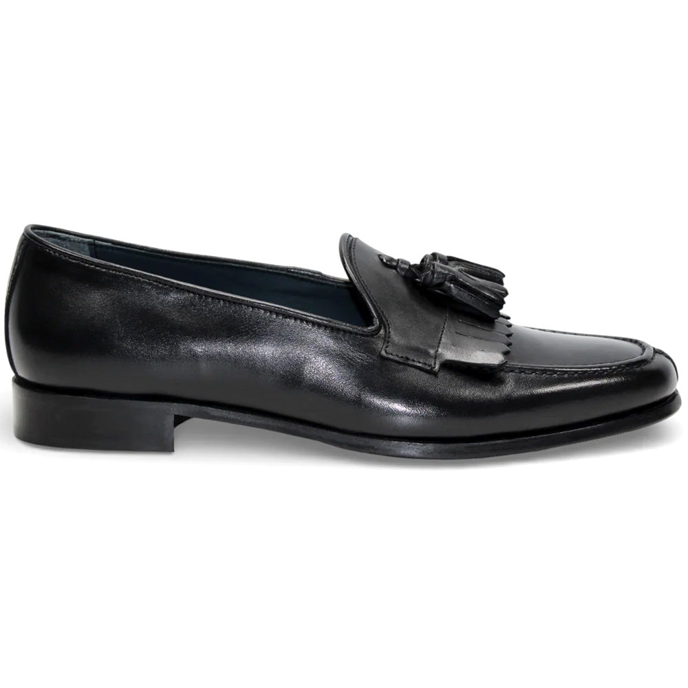 Duca by Matiste Adam Calfskin Tassel Fringe Loafer Black