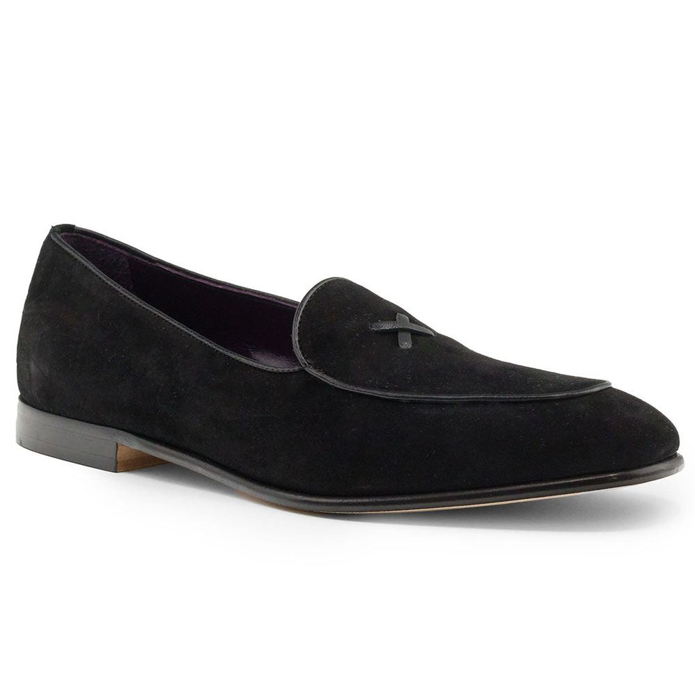 Zelli X Sueded Italian Goatskin Loafer Black (16-681-BLK)