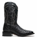 Marco Di Milano Alabama Ostrich Quill Square Toe Cowboy Boot Black