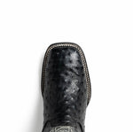 Marco Di Milano Alabama Ostrich Quill Square Toe Cowboy Boot Black