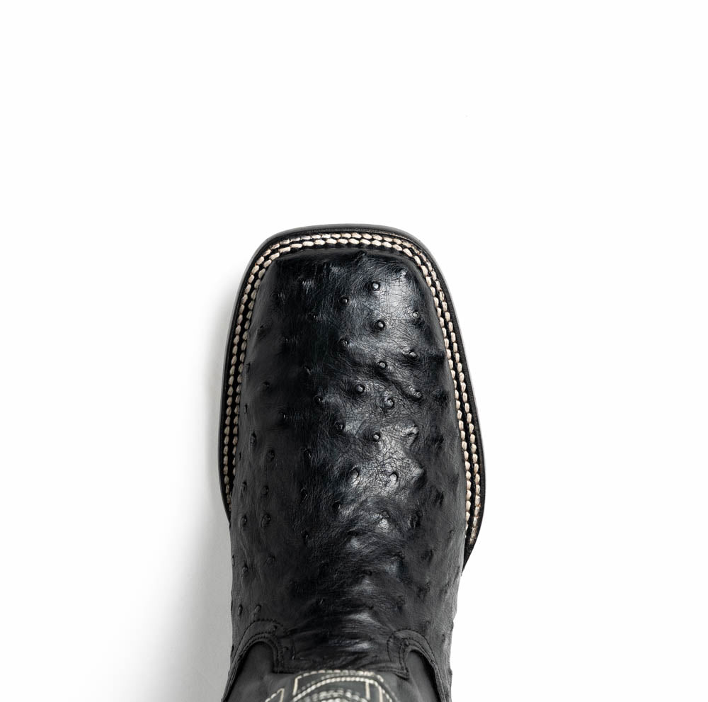 Marco Di Milano Alabama Ostrich Quill Square Toe Cowboy Boot Black