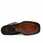 Marco Di Milano Alabama Ostrich Quill Square Toe Cowboy Boot Black