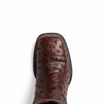 Marco Di Milano Alabama Ostrich Quill Square Toe Cowboy Boot Brown