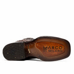 Marco Di Milano Alabama Ostrich Quill Square Toe Cowboy Boot Brown