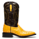 Marco Di Milano Alabama Ostrich Quill Square Toe Cowboy Boot Buttercup