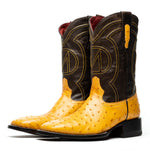 Marco Di Milano Alabama Ostrich Quill Square Toe Cowboy Boot Buttercup