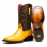 Marco Di Milano Alabama Ostrich Quill Square Toe Cowboy Boot Buttercup