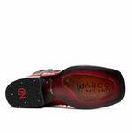 Marco Di Milano Alabama Ostrich Quill Square Toe Cowboy Boot Red