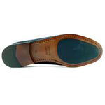 Alan Payne Amalfi Deerskin & Crocodile Penny Loafers Black