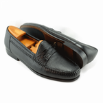 Alan Payne Deerskin & Crocodile Loafers Black