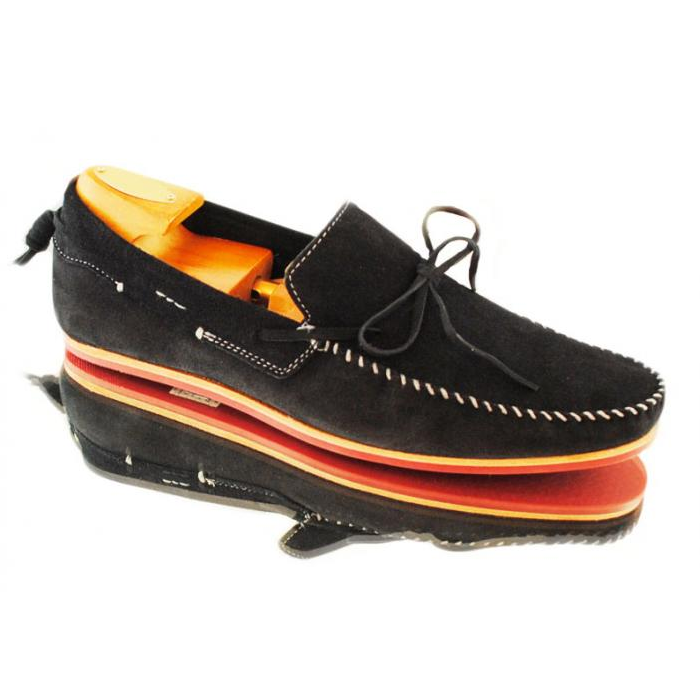 Alan Payne Suede Twist Tie Loafers Navy