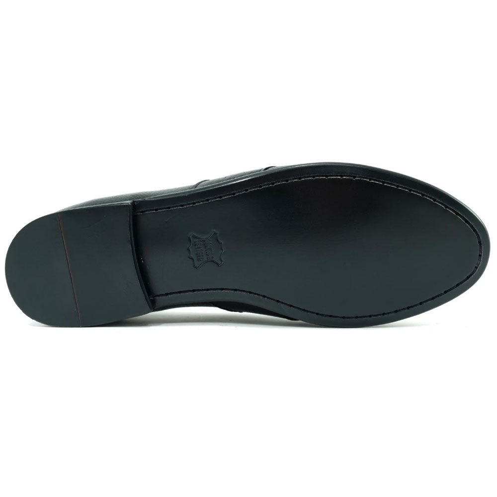 Alan Payne Barney Deerskin Penny Loafers Black