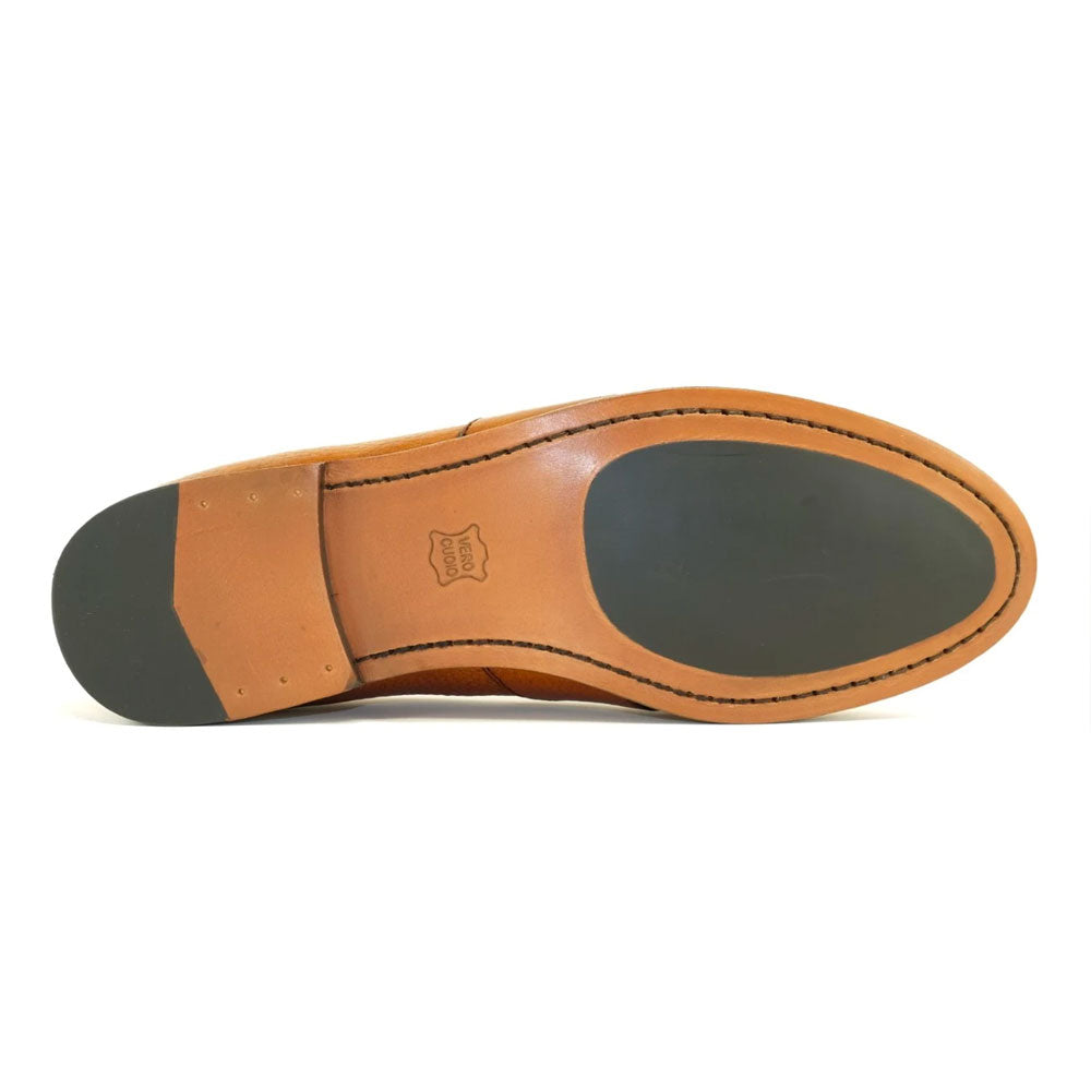 Alan Payne Barney Deerskin Penny Loafers Cognac