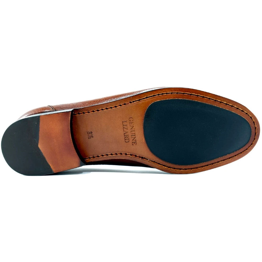 Alan Payne Bergamo Deerskin & Lizard Loafers Antique Honey