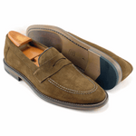 Alan Payne Brockton Suede Penny Loafers Snuff