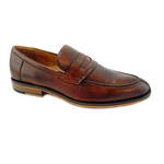 Alan Payne Carr Deerskin Penny Loafers Almond