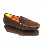 Alan Payne Carrara Suede Driving Shoes Chocolate