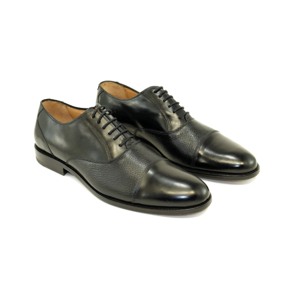 Alan Payne Colby Deerskin Cap Toe Oxfords Black