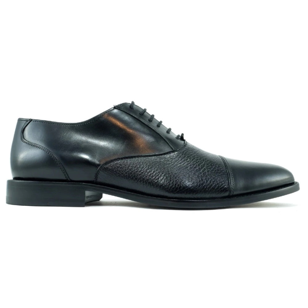 Alan Payne Colby Deerskin Cap Toe Oxfords Black