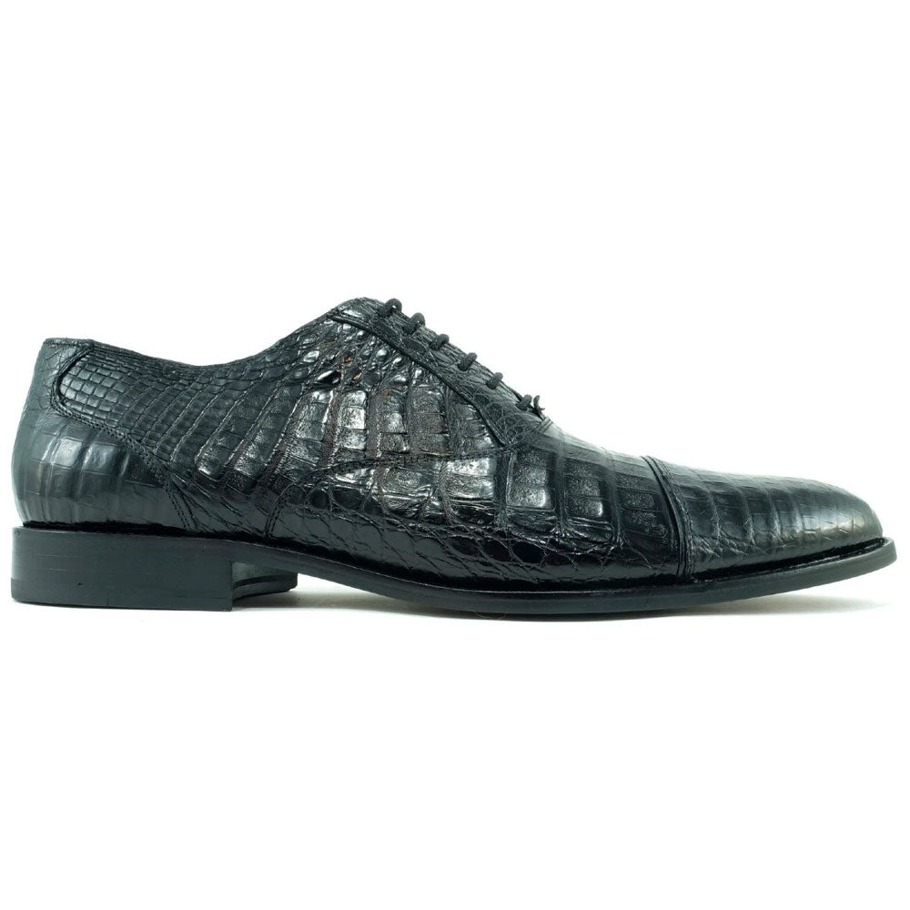 Alan Payne Crawford Alligator Cap Toe Shoes Black