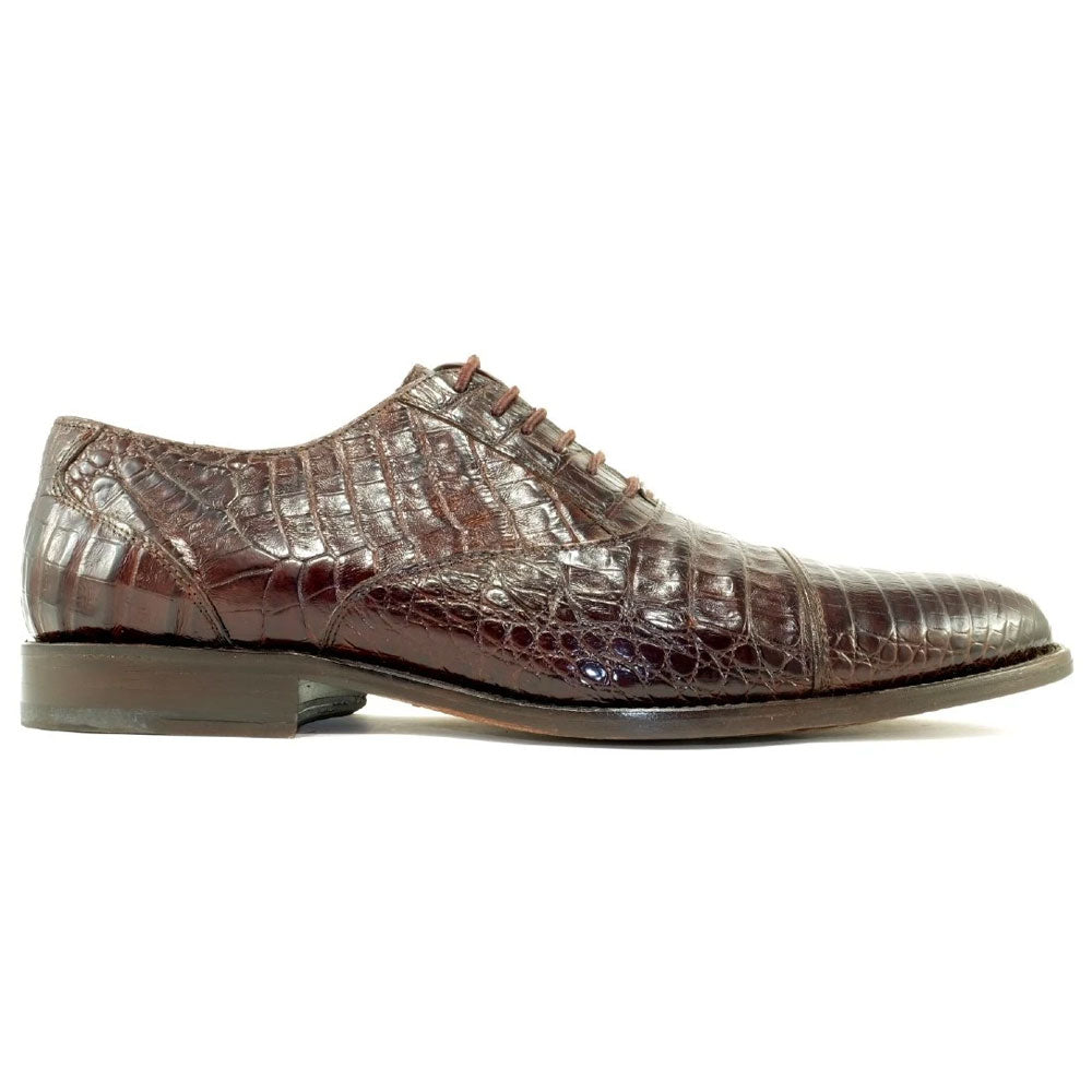 Alan Payne Crawford Alligator Cap Toe Shoes Brown