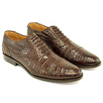 Alan Payne Crawford Alligator Cap Toe Shoes Brown