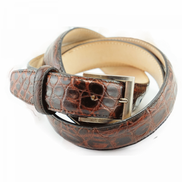 Alan Payne Crocodile Belt Antique Honey