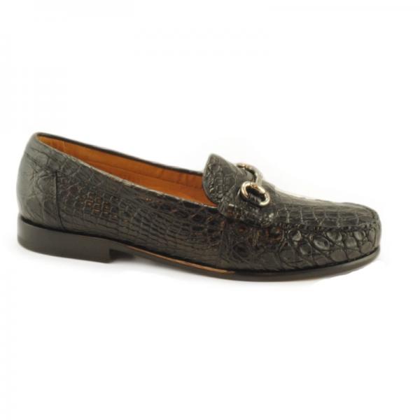 Alan Payne Mauricio Crocodile Bit Loafers Black
