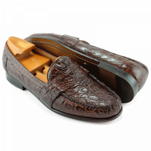 Alan Payne Franco Genuine Crocodile Loafers Sport Rust