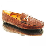Alan Payne Lisbon Crocodile Bit Driving Loafers Honey