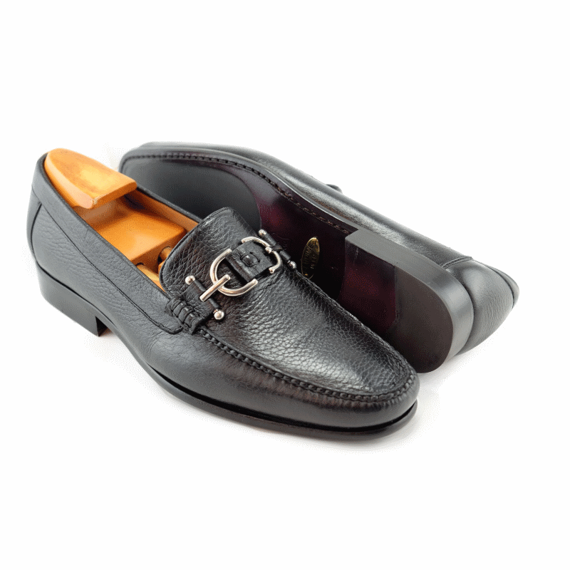 Alan Payne Mario Deerskin Bit Loafers Black