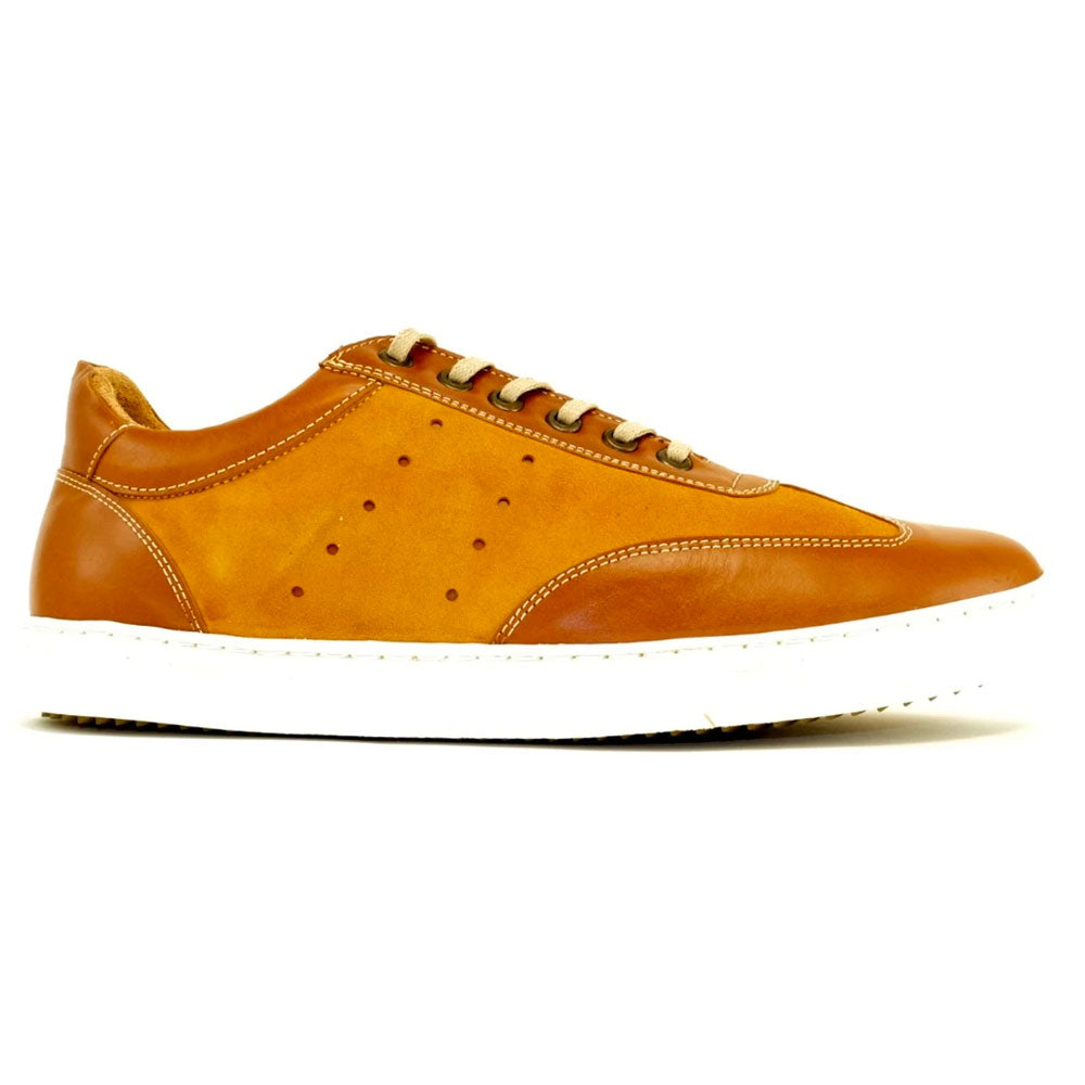 Alan Payne Mark Nubuck/Sheepskin Sneakers Brandy