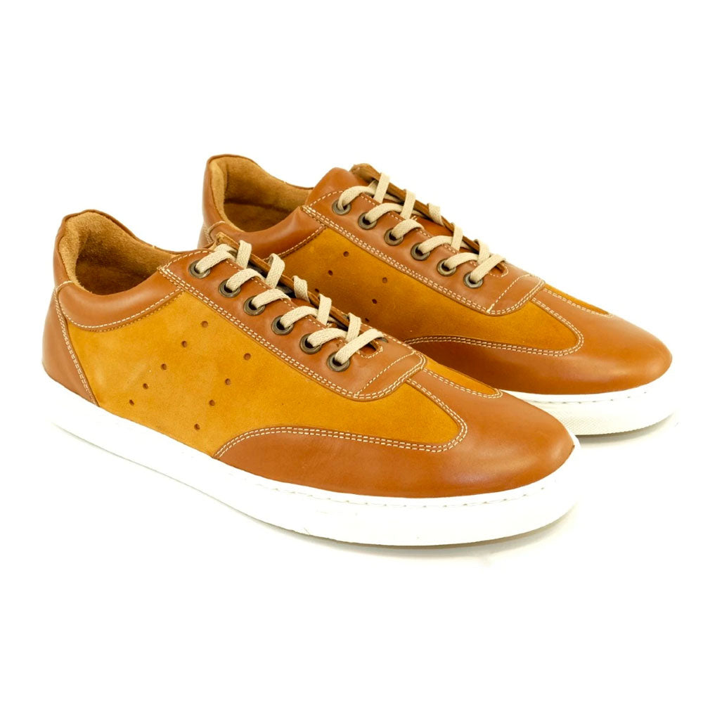 Alan Payne Mark Nubuck/Sheepskin Sneakers Brandy