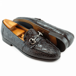 Alan Payne Mauricio Crocodile Bit Loafers Dark Brown