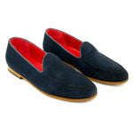Alan Payne Meyers Suede Loafers Navy Blue