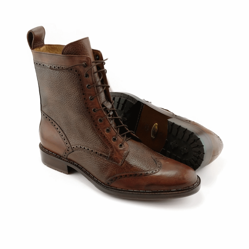 Alan Payne Welch Wingtip Boots Almond