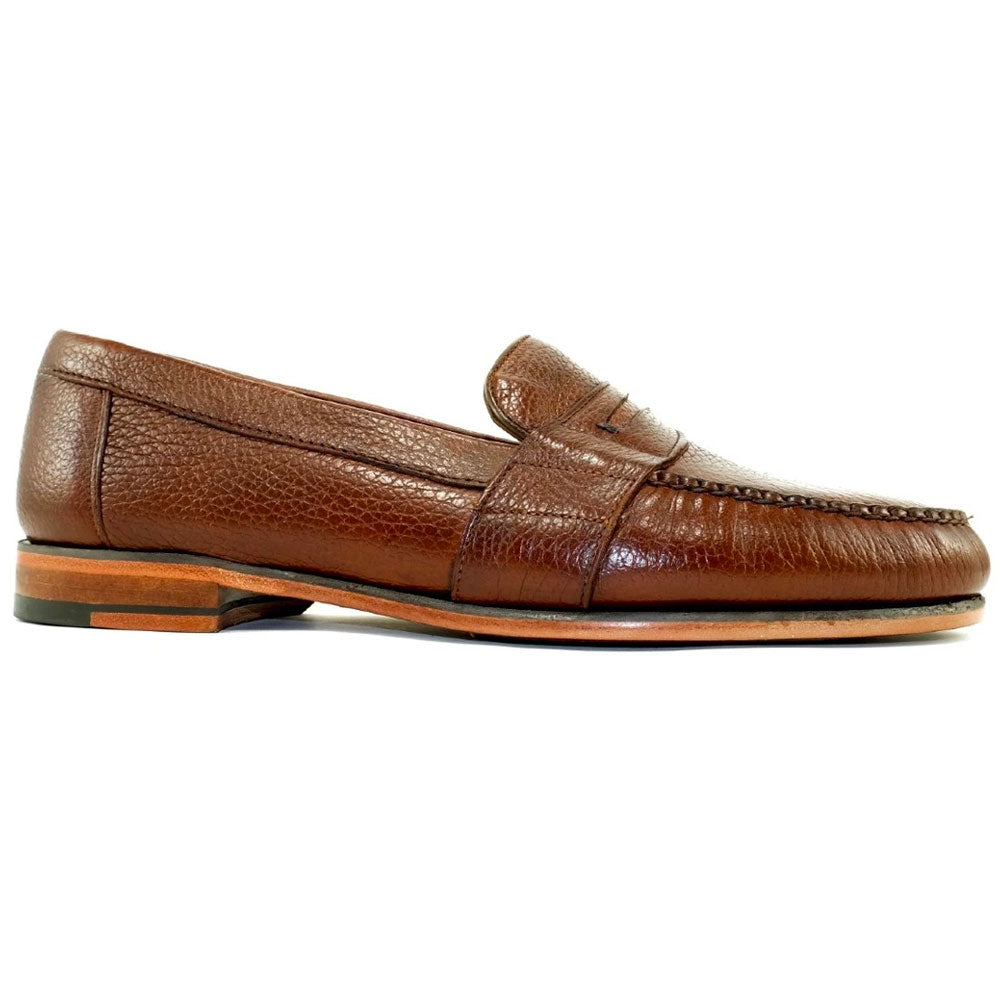 Alan Payne Wellesley Deerskin Penny Loafers Antique Honey