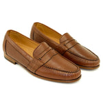 Alan Payne Wellesley Deerskin Penny Loafers Antique Honey