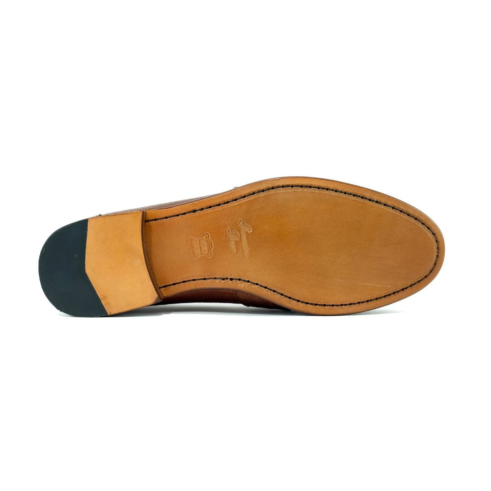 Alan Payne Wellesley Deerskin Penny Loafers Antique Honey