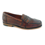 Alan Payne Wellesley Deerskin Penny Loafers Almond